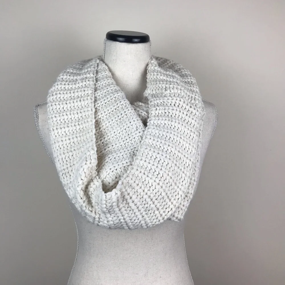 Cowl neck infinity knit scarf